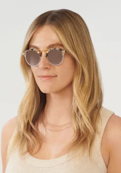 St. Louis Mirrored | Matte Oyster To Crystal Mirror Polarized 24K|KREWE New