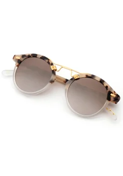 St. Louis Mirrored | Matte Oyster To Crystal Mirror Polarized 24K|KREWE New