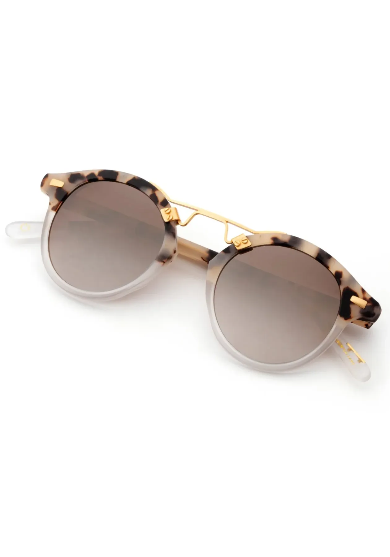 St. Louis Mirrored | Matte Oyster To Crystal Mirror Polarized 24K|KREWE New
